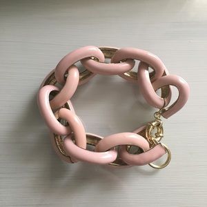Pink and gold chunky chain bracelet